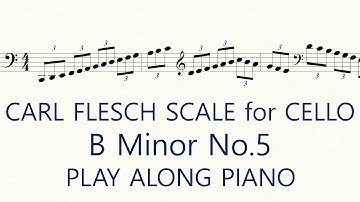 Cello Scale Carl Flesch B Minor No.5 Scale System 3 Octave Slow Practice Play Along Piano