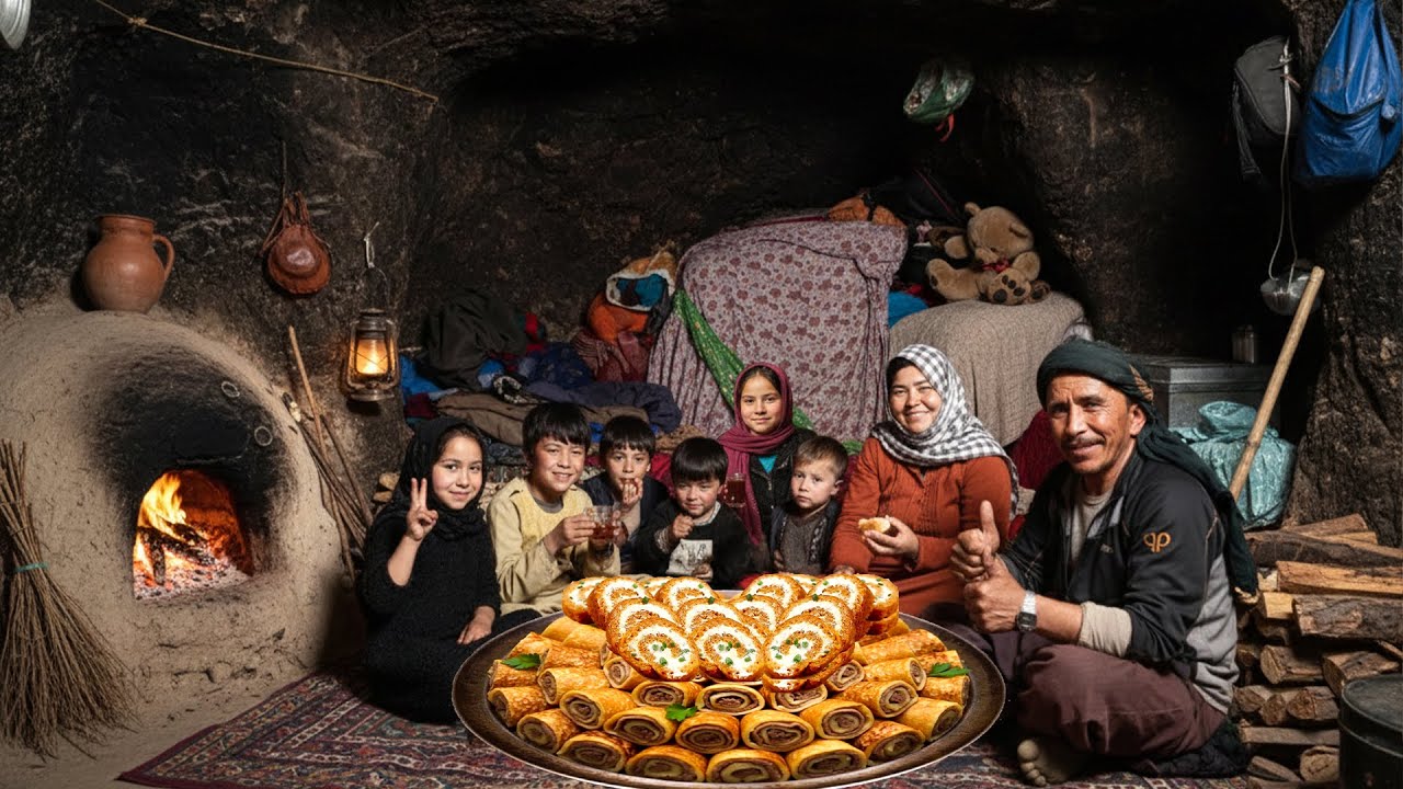 Stunning Creativity of a Cave-Dwelling Family | Homemade Roll for the First Time!