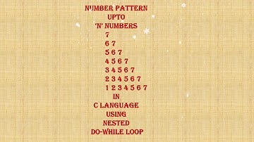 Number pattern upto 