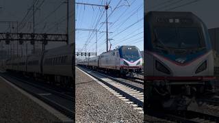 Amtrak 663 ACS-64 leads Amtrak 43 through Jersey Ave with nice crew 4/10/2026