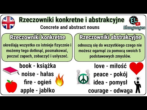 Rzeczowniki konkretne i abstrakcyjne angielski - Concrete and abstract nouns in English