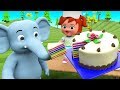 Elephant Eating Cakes Little Baby Girl Fun Cooking Cake - Learn Colors for Kids Toys Educational