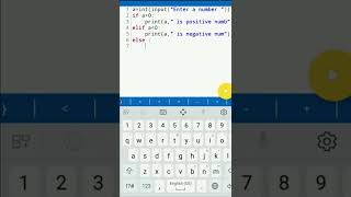 Python in mobile |Check the Number is positive Negative or Zero in Python
