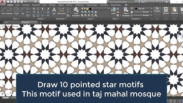 draw Indian motifs ten pointed star by autocad