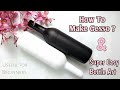 How to make gesso  primer at home  easy abstract painting on glass bottle  easy painting on bottle