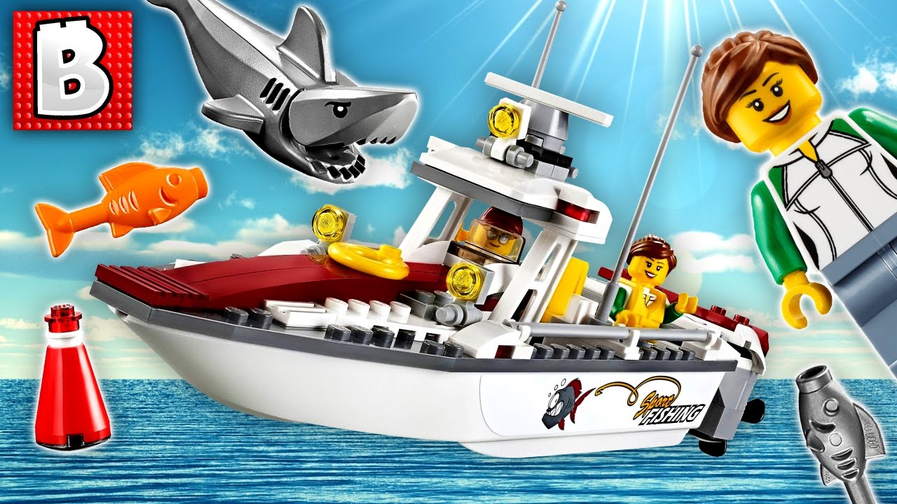 lego city fishing boat set 60147 unbox build time lapse