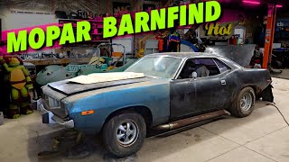 MOPAR RESCUE! 1973 Plymouth Cuda &quot;Ratty Muscle Car BarnFind Re-Build&quot;