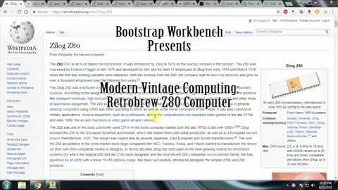 Modern Vintage Computing   Retrobrew Zilog Z80 Computer