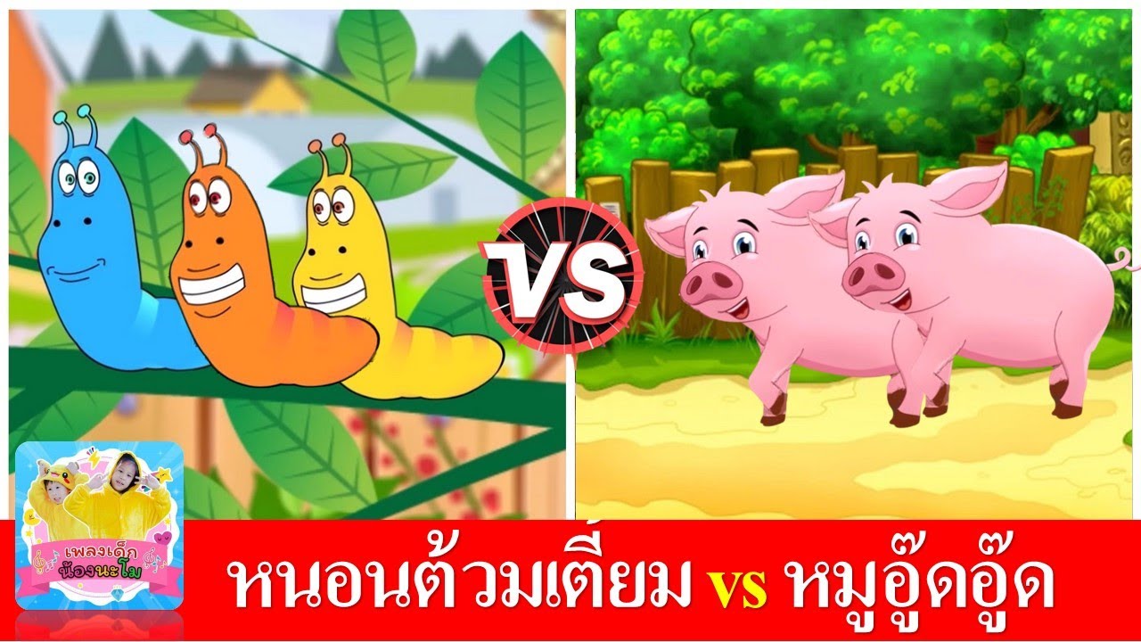 หนอนต้วมเตี้ยม vs หมูอู๊ดอู๊ด