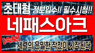 [네패스아크 주가전망]-초대형 정보입수!!필수시청!!세력의 은밀한 작전이 시작된다