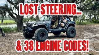 Loss of STEERING & ALL dash lights! JEEP HAS 38 engine codes!