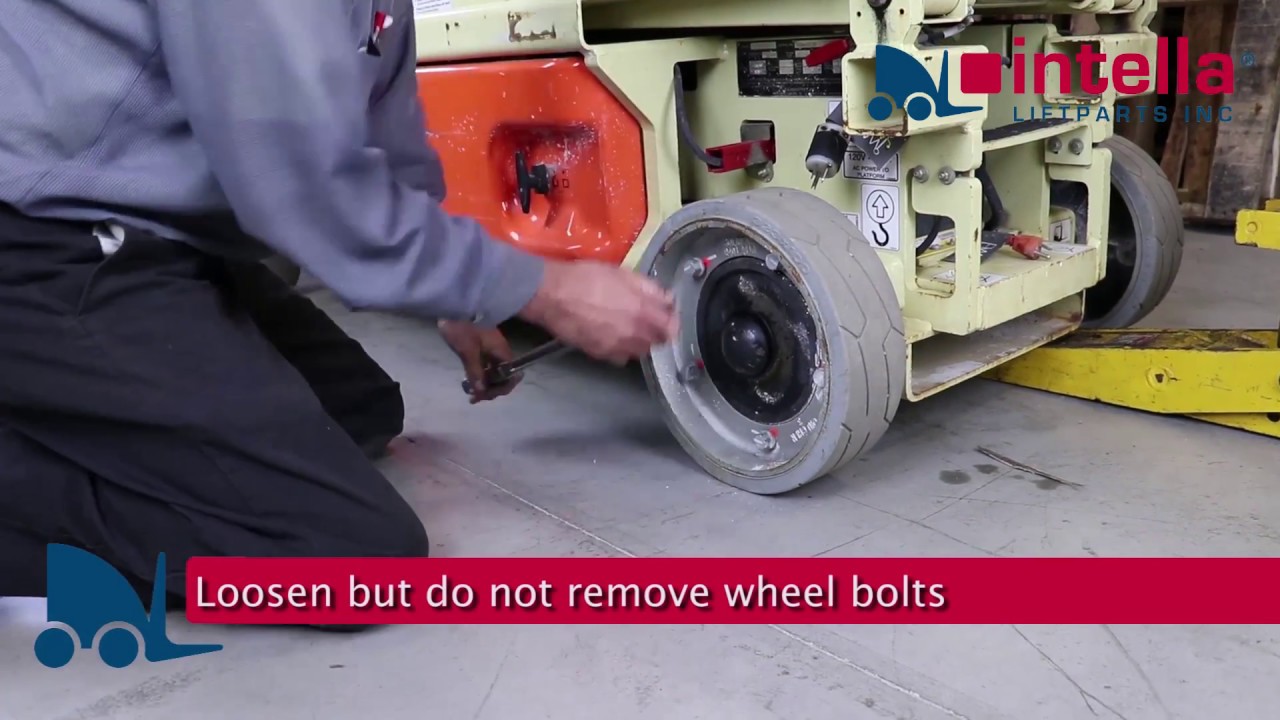 How to replace a scissor lift tire YouTube