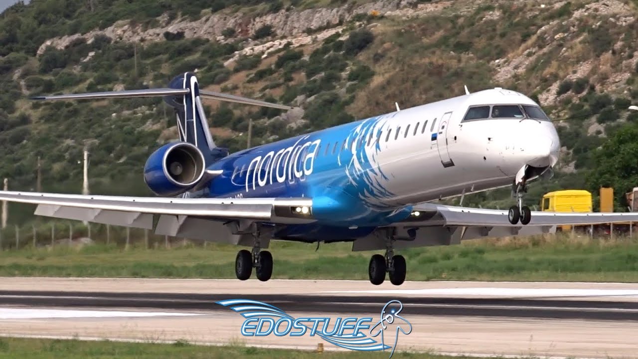 Nordica - Bombardier CRJ-900 NG ES-ACG - Landing at Split Airport LDSP/SPU  - YouTube