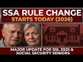 🚨 New SSA Rule Begins Today in 2026 — Big Changes for SSI, SSDI & Social Security Recipients