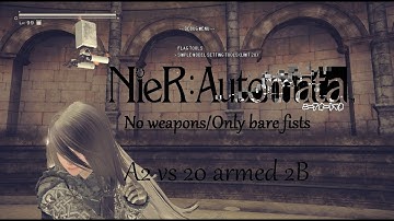 Nier Automata - "Bare fists" only A2 vs 20 2B [Debug room]