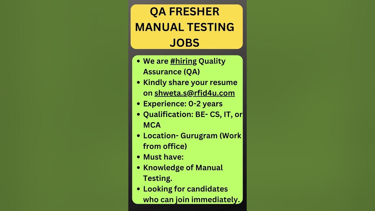Testing Jobs QA Jobs Manual Testing Jobs YouTube