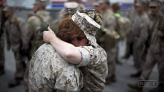 Emotional Goodbye For Afghanistan-Bound Marines