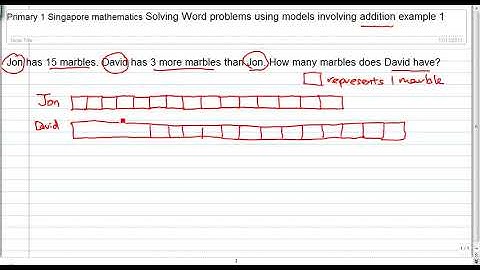 Primary Singapore Mathematics Solving Word Problems Using Models & Addition Example 1
