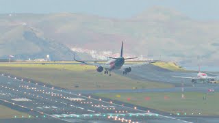 SKILLED PILOT FIGHTS THE WIND at Madeira Airport
