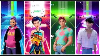 Who wins KPop Demon Hunters vs Saja Boys Tiles hop 🎸 screenshot 1