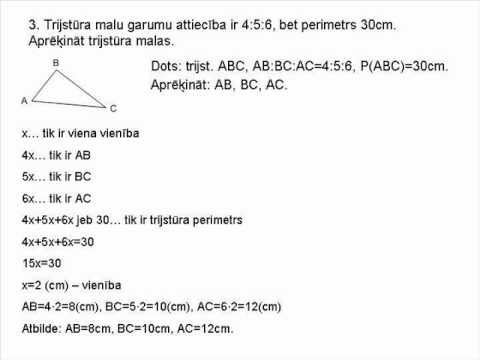Vienkārši uzdevumi par trijstūriem.
