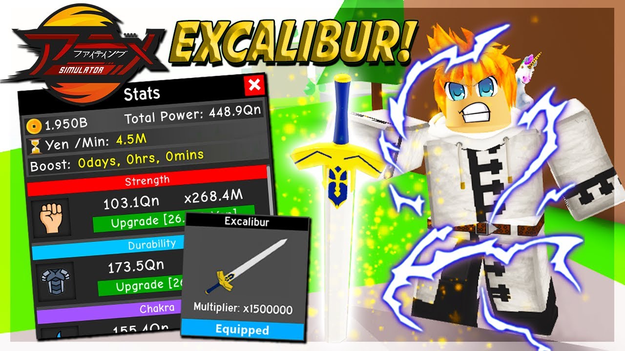 I Unlocked The New Excalibur Weapon In Anime Fighting Simulator Roblox Youtube - unlocking everything in fire fighting simulator with robux roblox adventures