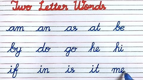 Two letter words in English/ Cursive  writing two letter words for beginners/Improve Handwriting.