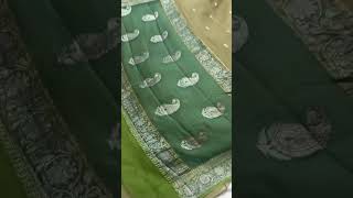 Chiku Tone 3d Pure Khaddi Chiffon Silk Banarasi Saree | Handmade by Irfan Textiles