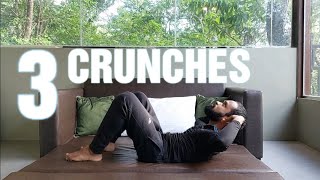 How to do crunches| 3 progressions| Perfect Crunch from beginner to advance 2024 (for all levels)