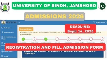 Sindh university online admission form 2026|| How to submit online Sindh University admission form.