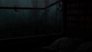 Black Attic Window - Sleep Well with Heavy Rain and Thunder Sounds Outside the Pine Forest