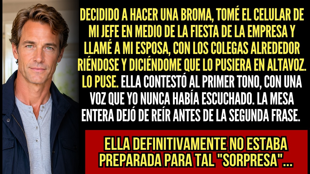 A las 11:30 de la noche, en la fiesta de fin de año de mi empresa, tomé el celular de mi jefe para hacer una broma y llamé a mi esposa desde su número, con el altavoz puesto. Contestó al primer...