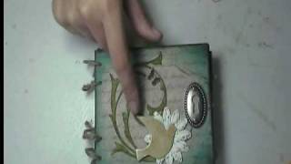 Scrapbooking with Marion grungeboard mini album kit