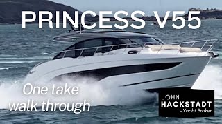 Princess V55 walkthrough Palm Beach Boat Show.