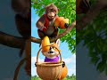 #animalpranks #funnyanimals #animationshorts #MonkeyvsFox#funnyanimals