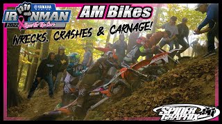 Ironman GNCC 22 AM Bike Wrecks, Crashes and Carnage!