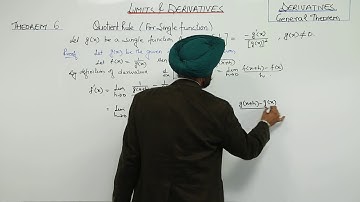 Best l ICSE Class 11 MATH l DIFFERENTIATION l Quotient Rule of single differentiable functions l L32