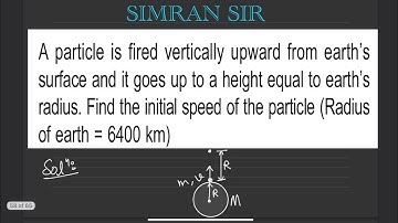 A particle is fired vertically upward from earths surface and it goes up to a height equal to earths