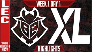 G2 vs XL Highlights | LEC Spring 2022 W1D1 | G2 Esports vs Excel Esports