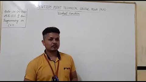 Online class on Virtual Function in C++ programming by Piyush Singh PPTC Rewa