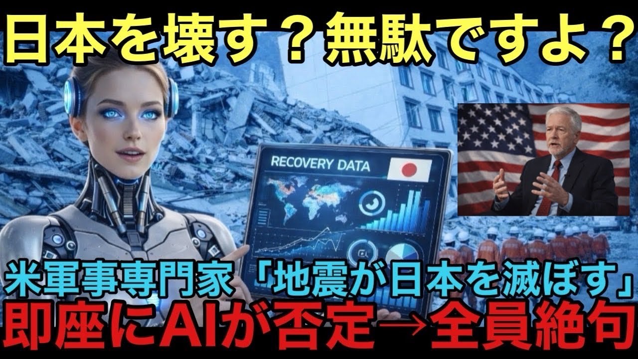 【海外の反応】AI「無駄です。日本は何度壊しても蘇ります」米軍事専門家「地震で日本は終わる」→AIが復興データを提示した瞬間、会場の全員が言葉を失った