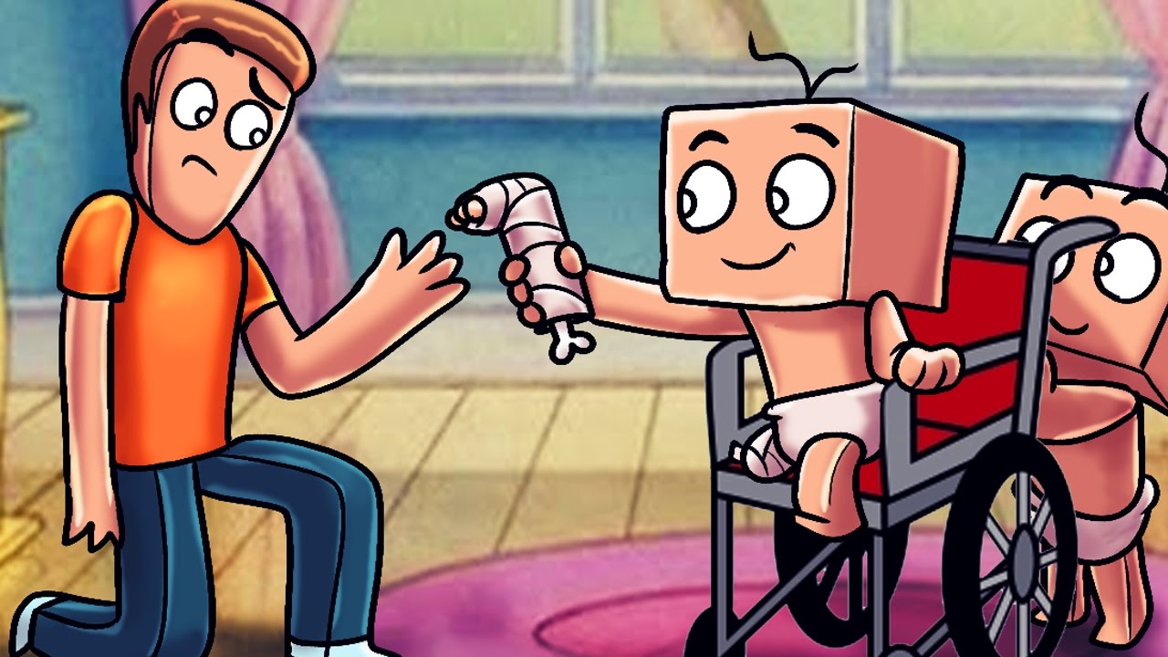 Minecraft | Who's Your Daddy Family? Homeless Baby Needs HELP! (Broken Leg)