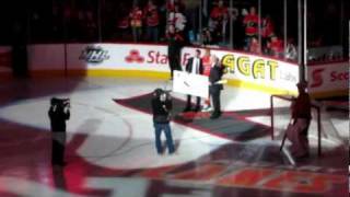 Jarome Iginla 500 Goal Lanny McDonald Presents Gold Hockey Stick at Calgary Flames NHL Game by Christina Johnson 2,803 views 12 years ago 2 minutes, 26 seconds