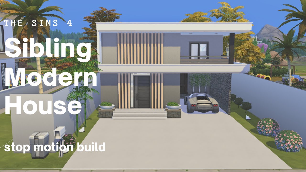 The Sims 4 | Sibling Modern House | No CC | Stop Motion Build - YouTube