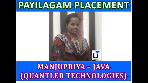 Payilagam Placement - Manjupriya (Quantler Technologies) - Java Training in Chennai