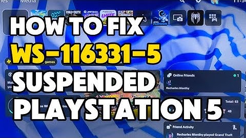 How To Fix PS5 Error WS-116331-5 Access to PSN Has Temporarily Suspended PS5