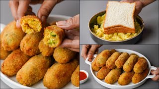Bread Potato Roll Kabab Recipe | Veg Kebab Recipe | Potato Snacks Recipe | Easy Potato Roll | N'Oven