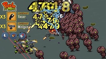 Best Weapon Ever? Minigun and Taser to reach Endless Wave 40 - Pickle Pete: Survivor