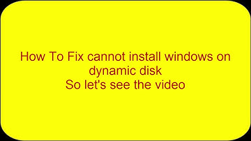 Fix cannot install Windows on dynamic disk-Trisks By Sisir