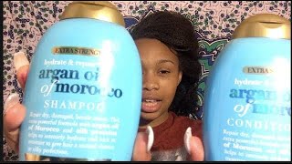 Review: OGX Argan Oil​ of Morocco Shampoo and Conditioner + Demo
